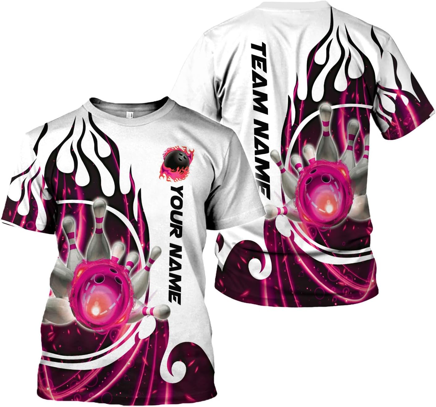 Rivelus Personalized Name Bowling Shirts for Men and Women 3D, Bowling Shirts for Team Bowling, Bowling Shirts Gift