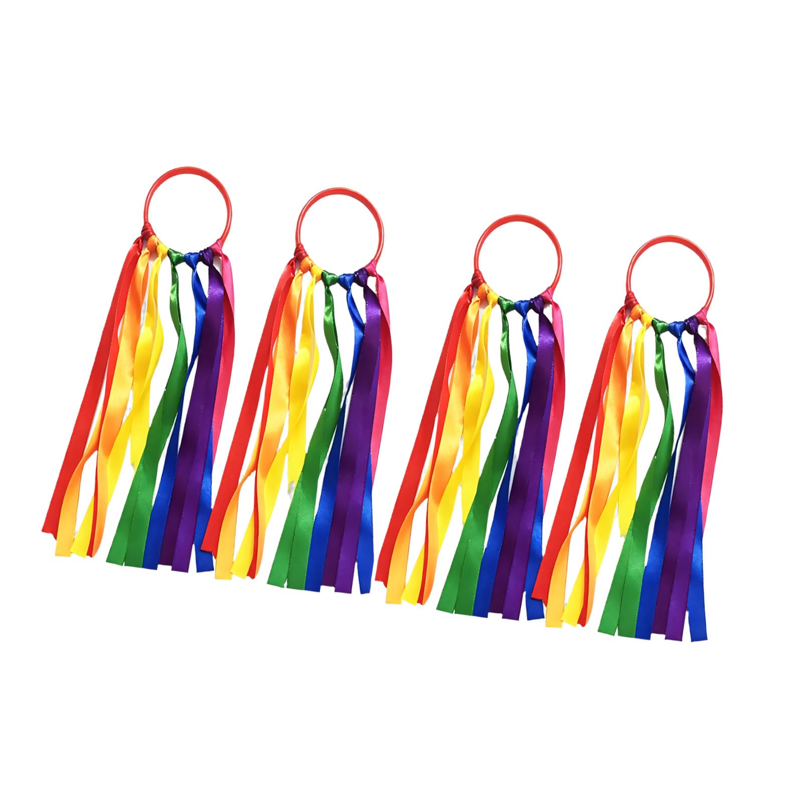 Fahoujs Rings Ribbon Hand Bands Colorful Gymnastics Ribbons for Cheerleading School Event and Playtimes Ribbon Dance Wristbands