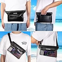 Vista 7 de ECHTPower Paquete de 2 bolsas impermeables, riñonera impermeable, bolsa seca impermeable con correa ajustable para la cintura para playa, natación