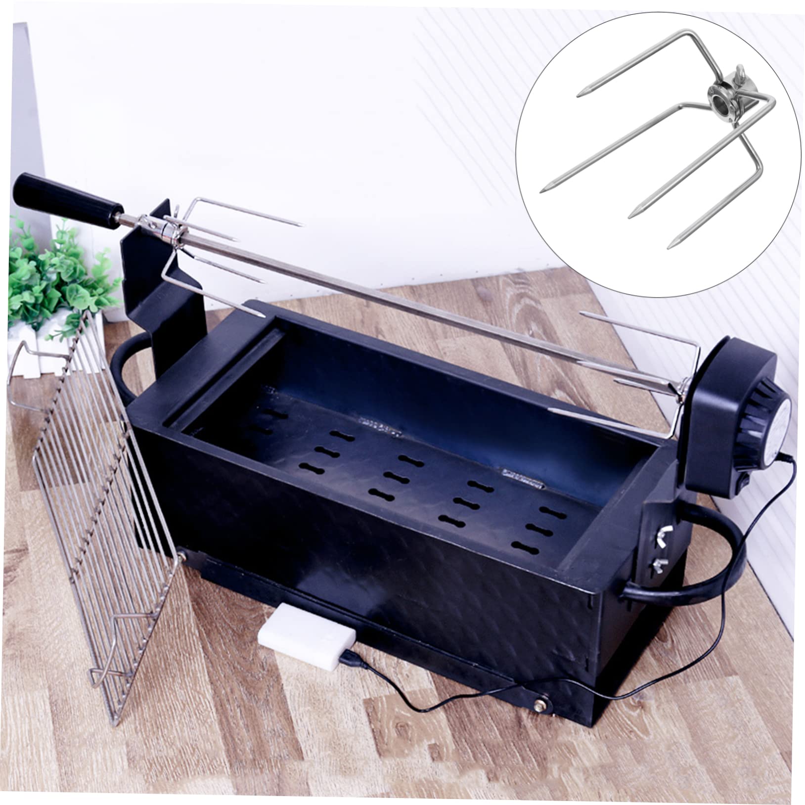 SUPVOX 2piezas Tenedores De Barbacoa De Acero Inoxidable Tenedores Para Asar Carne Accesorios Para Barbacoa Parrillas Al Aire