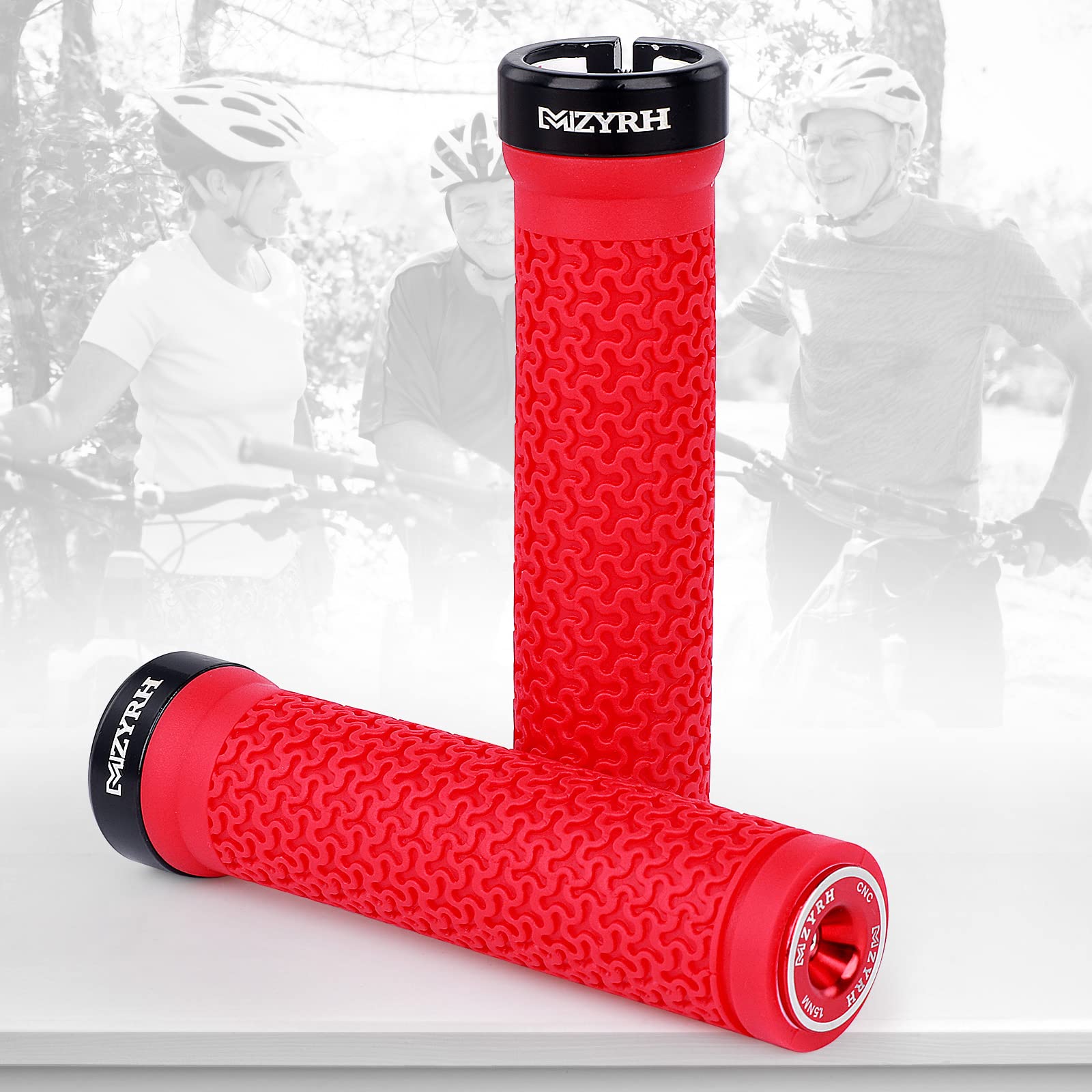 WUXIANM Fahrradlenker Griffe Mit Alu-Schloss – Handgriffe Für Scooter & Citybikes, Rot, 130 Mm Lang, 22 Mm Innendurchmesser, Inkl. Sechskantschlüssel