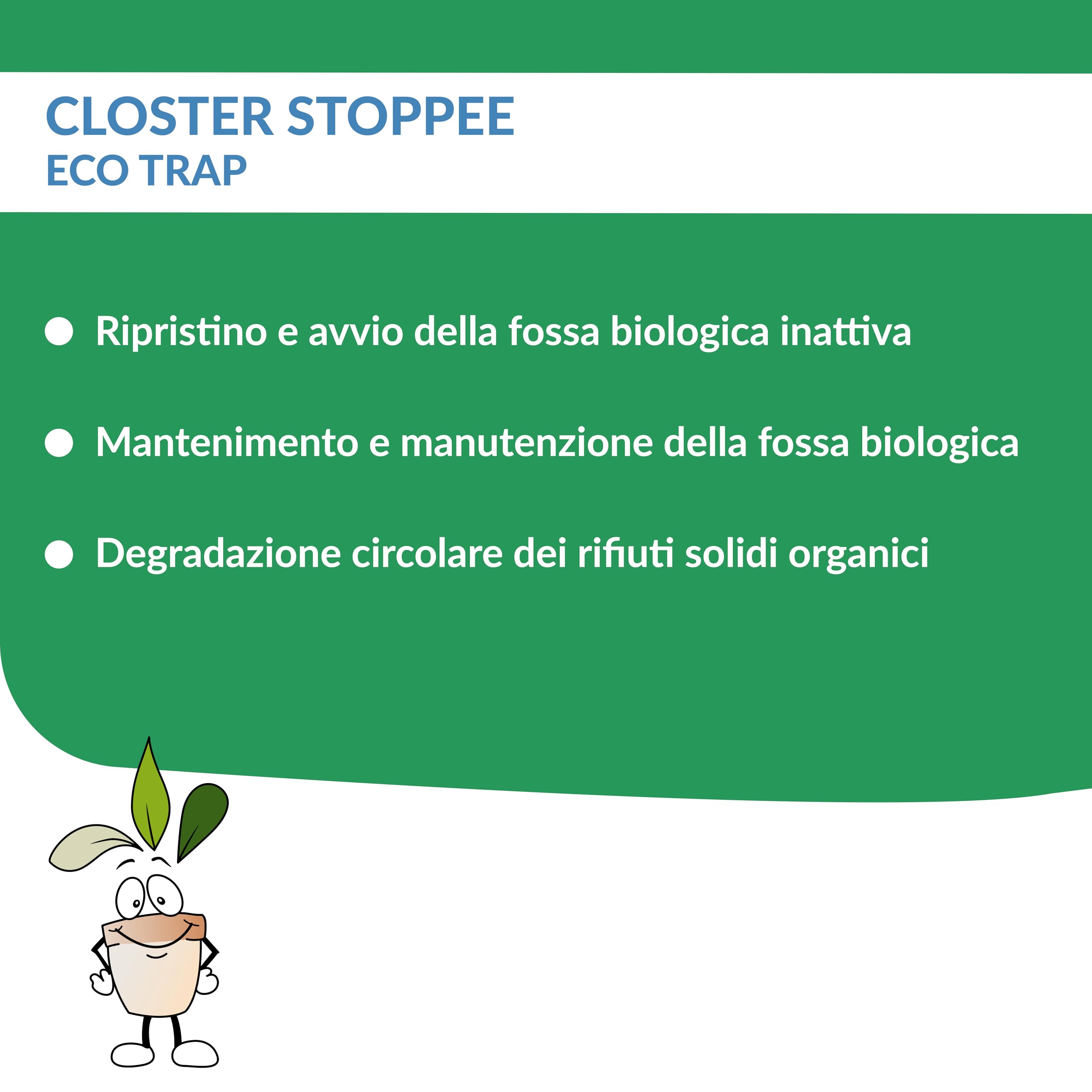 CLOSTER ECOTRAP Activateur de Fosse Biologique 1,5 kg, Fabriqué en Italie – Septic Tank – Enzymes pour fosses biologiques avec Distributeur – Nettoyage et Entretien circulaires des fosses septiques