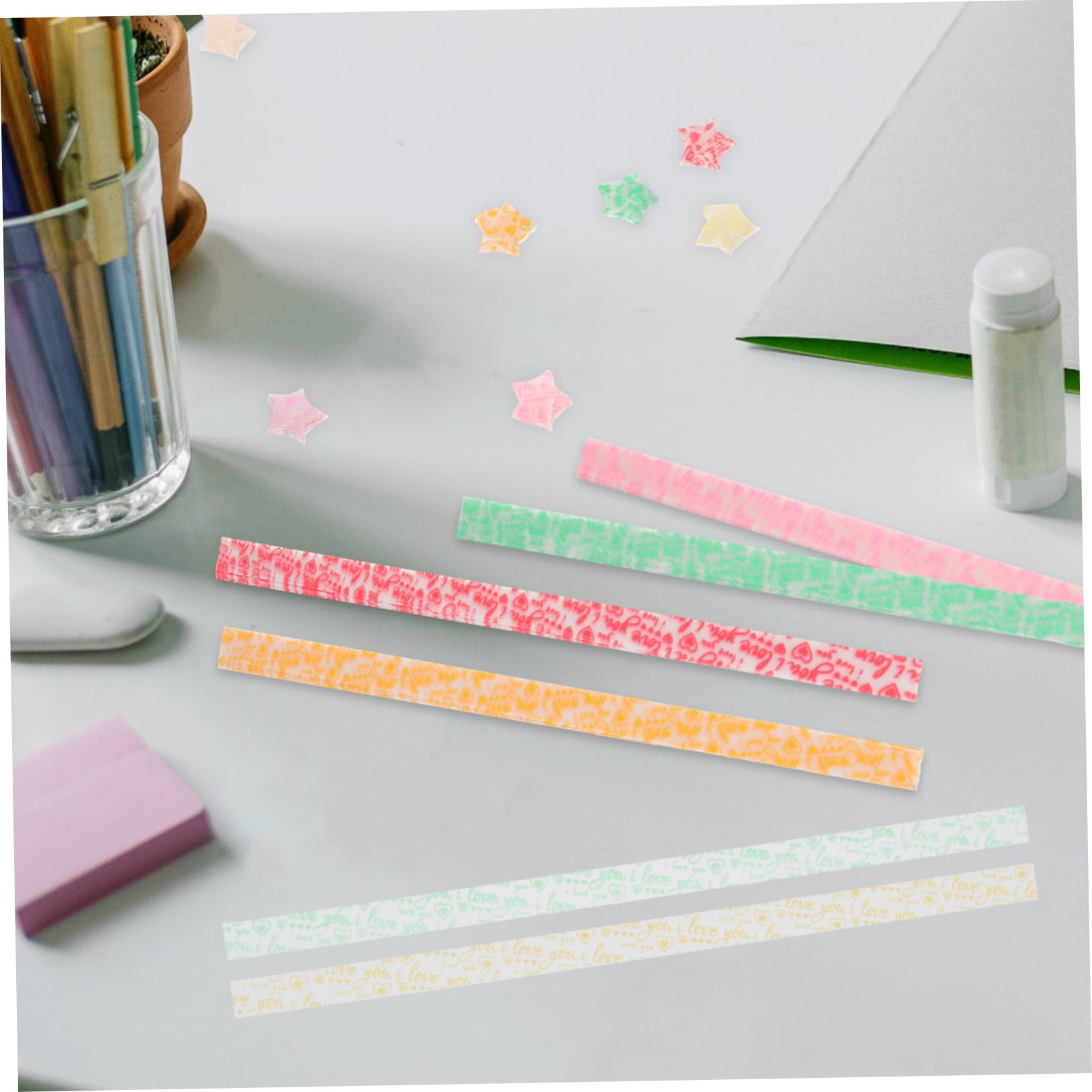 SEWACC 600 Stück Stern Faltpapier Origami Papier Leuchtendes Sternenpapier Leuchtendes Sternenpapier