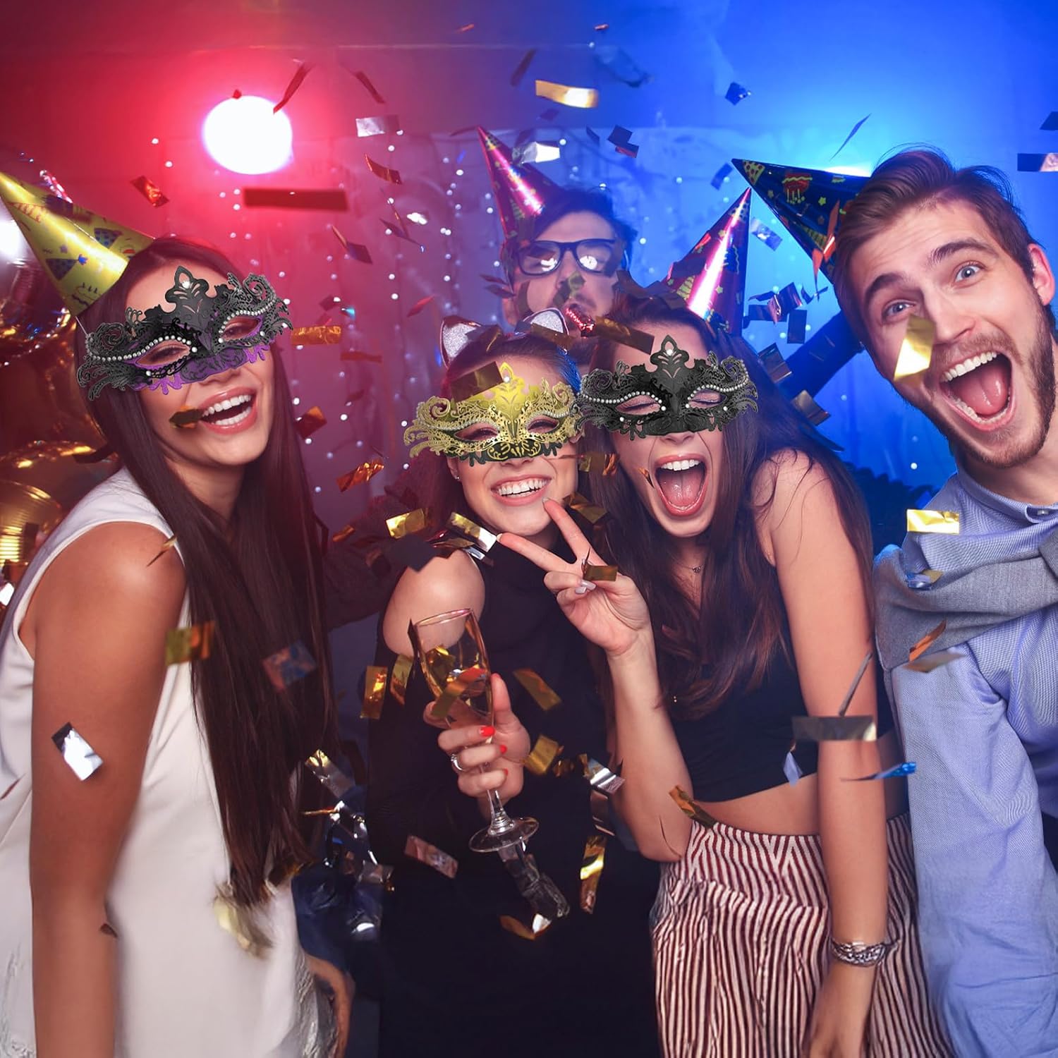 Women’s Masquerade Mask & Long Satin Opera Gloves Set – Elegant Rhinestone Costume Accessories for Adults – Elbow-Length Gloves for Masquerade Balls Mardi Gras Christmas & New Year Partie - Image 8