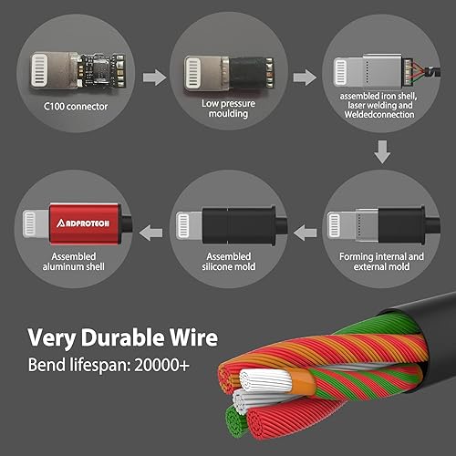 Miniatura 5 de ADPROTECH Auriculares Lightning con certificación MFi con controlador de micrófono para entrenamiento deportivo, compatible con iPhone 14131211Pro