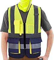 Vista 32 de Chalecos de seguridad reflectantes verdes A-SAFETY, talla 3XL
