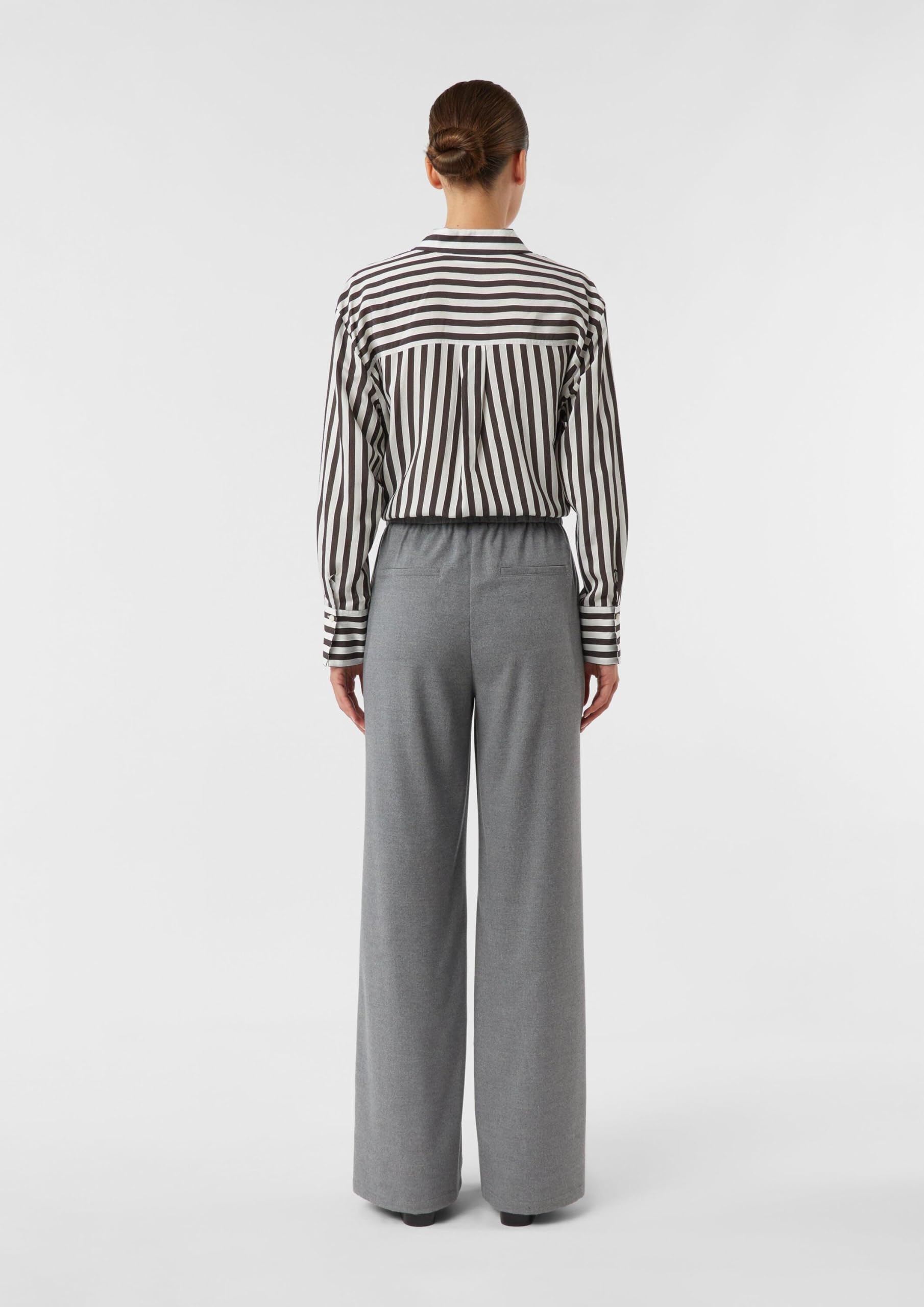 Comma Marlenehose aus weichem Flanell mit Elastikbund
