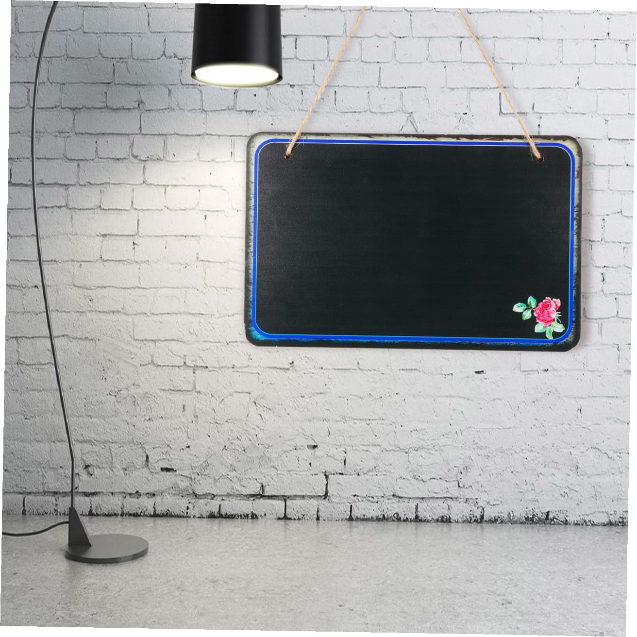 Rectangular Single-Sided Chalkboard Message Board for Wall Hanging Creative DIY Bulletin Board for Restaurant Cafe Classroom Decorative Notice Style