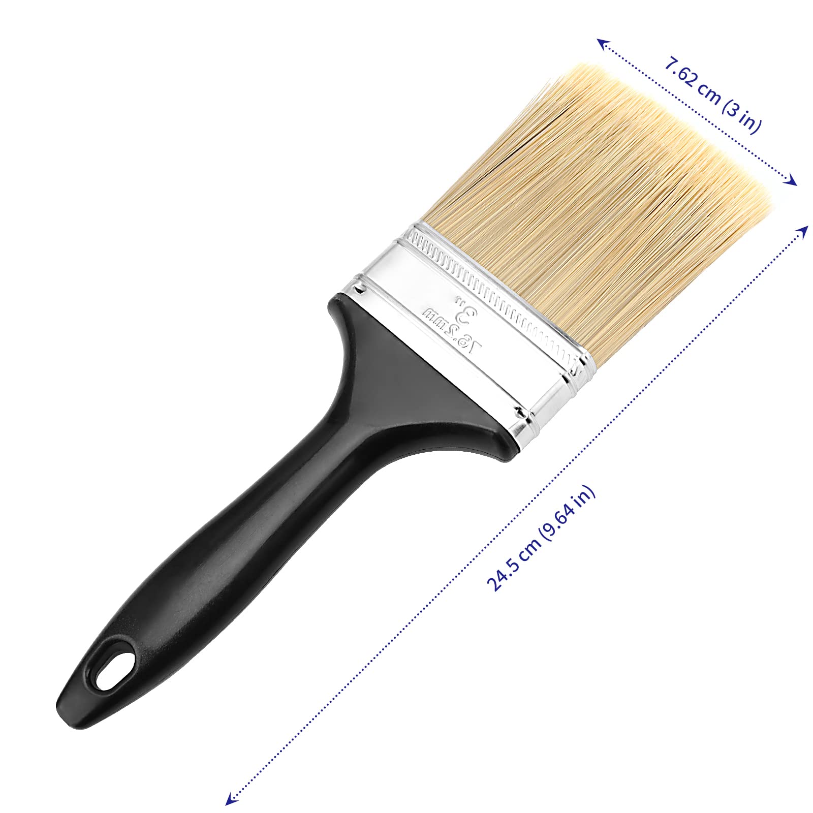 SOUJAP 14 pinceles de pintura de 3 pulgadas, cepillos de pintura de mango de plástico a granel, pinceles de pintura multiusos para pintura acrílica, recorte de paredes, barnizado de muebles