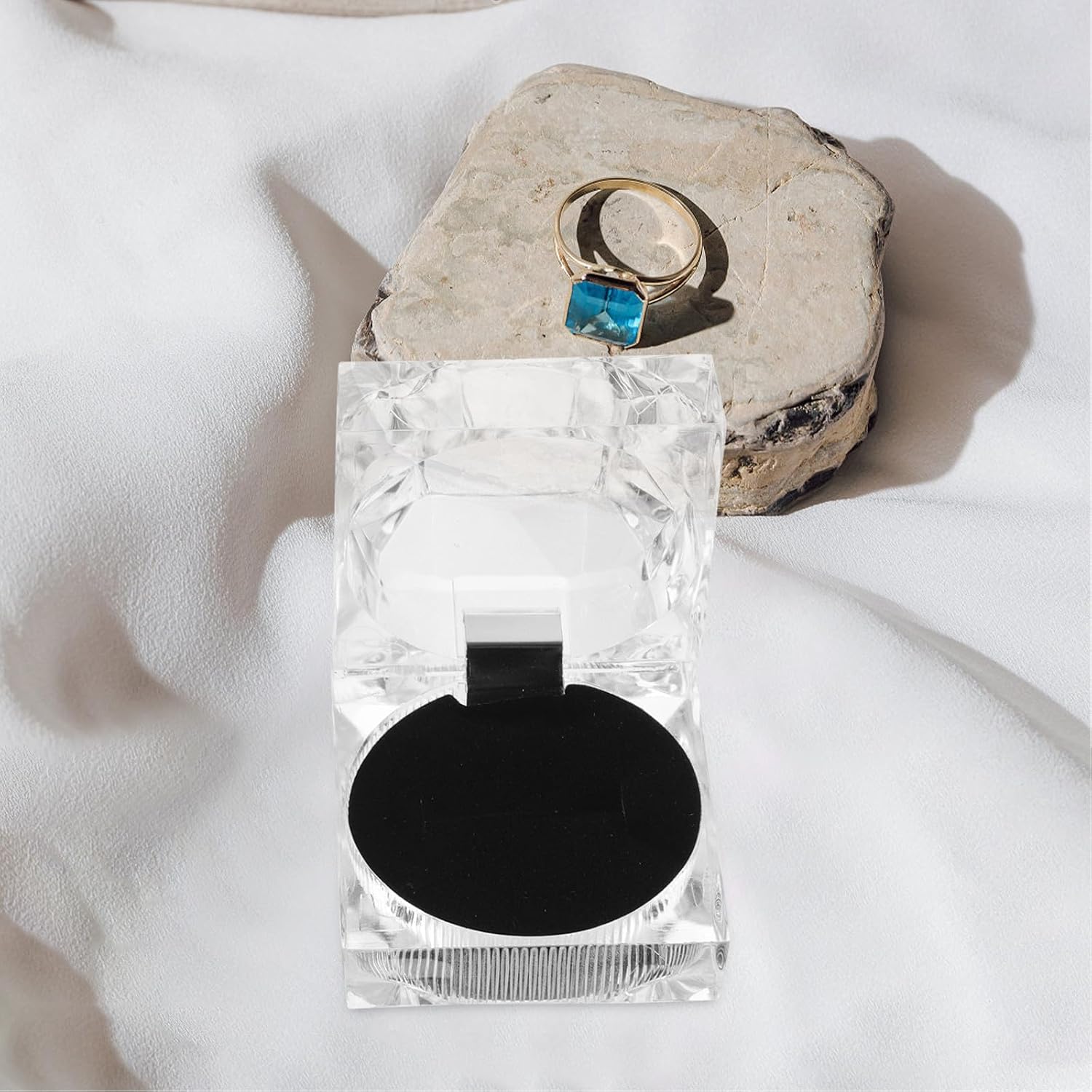 Outanaya 10pcs Acrylic Ring Jewelry Boxes for Travel and Bedroom Storage image 5