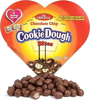 Valentine's Day Cookie Dough Bites Heart Box, Original Chocolate Chip Flavored, Festive Candy Gift, 6 Ounces