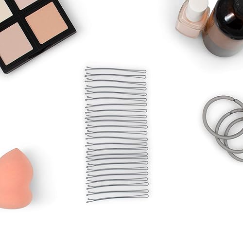 Miniatura 3 de Heliums Pines de bobina extra largos grises, pasadores de pelo lacio de 2.5 pulgadas, agarre suave a medio, 24 unidades