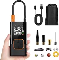 Feolaviy Mini Elektromos Pumpa 6000 mAh Akkumulátorral - 150 PSI Hordozható Kerékpár Kompresszor LED Lámpával - Újratölthető Pumpa Biciklire 1