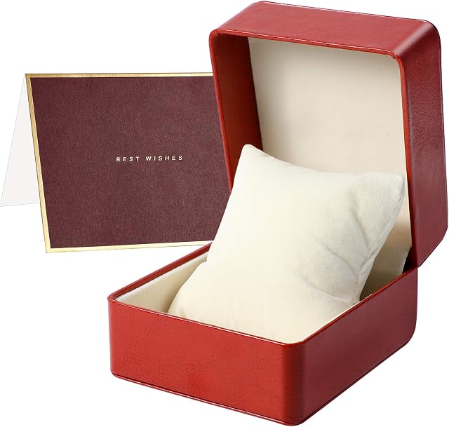 Watch Box Single, Premium PU Watch Storage Box, Watch Gift Box for Valentine Men Women Unisex Gift Box Jewelry Bracelet Storage (Brownish Red)