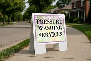 Pressure Washing Services Spring Flowers Purple Lilac A-Frame Double Sided 23x23 in. sign