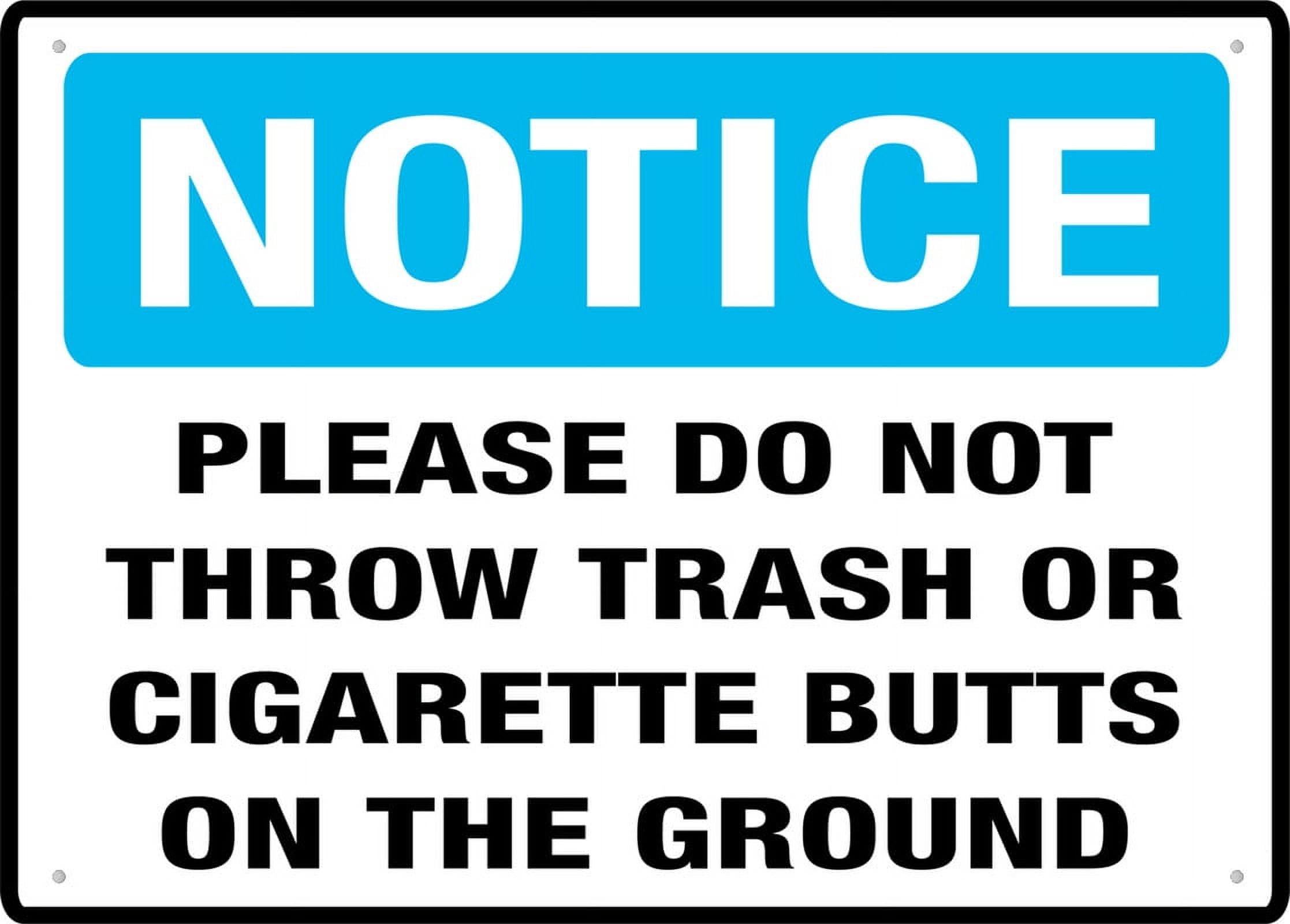 Please Do Not Throw Trash Or Cigarette Butts On The Ground Chic Art Wall Retro Decor Unique Artistic Tinplate Plaque Practical Decorative Gifts for Family Friends Tin Sign 8x12 Inch