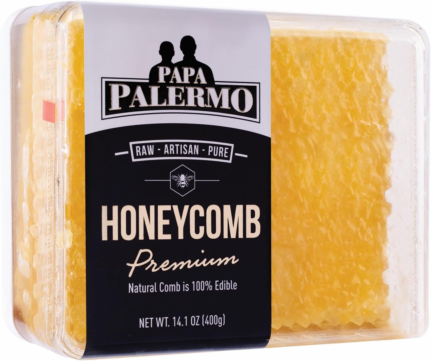 Papa Palermo Honeycomb 100% Edible, All-Natural, Gourmet Raw Honeycomb, No Additives, No Preservatives - 14 oz