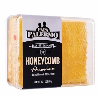 Papa Palermo Honeycomb 100% Edible, All-Natural, Gourmet Raw Honeycomb, No Additives, No Preservatives - 14 oz