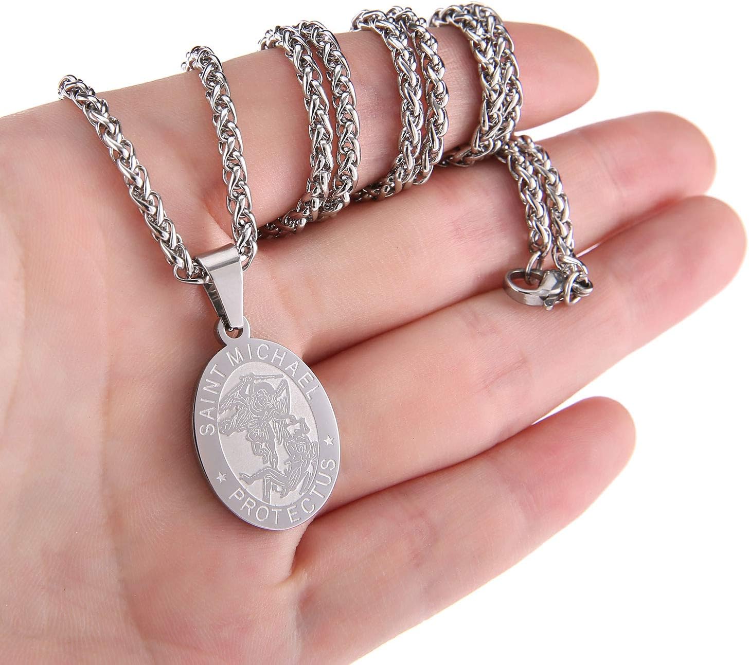 Zocomi Catholic First Communion/Confirmation Gifts for Boys Men,Saint Christopher/Michael/Anthony/Jude/Joseph Medal Necklace,Oval Saint Patron Medal Religious Amulet Gifts - Image 4