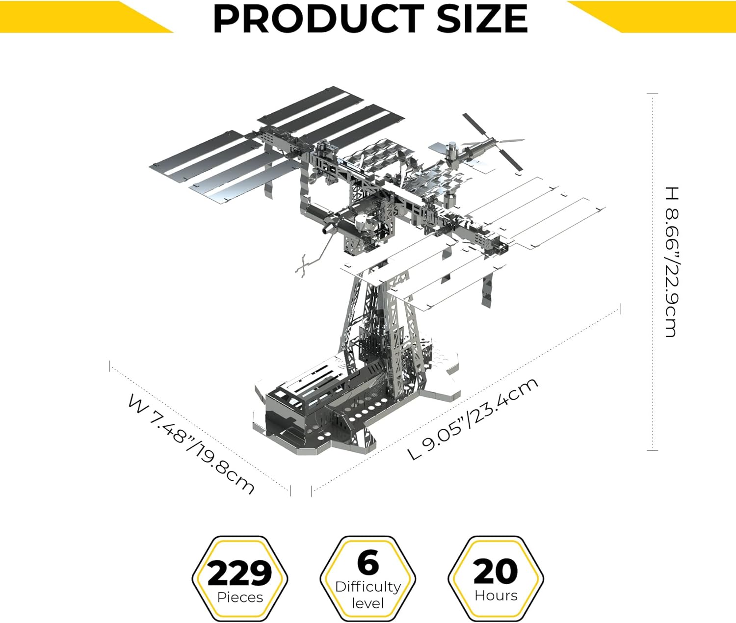 METALTIME International Space Station Model, ISS Space Station Metal