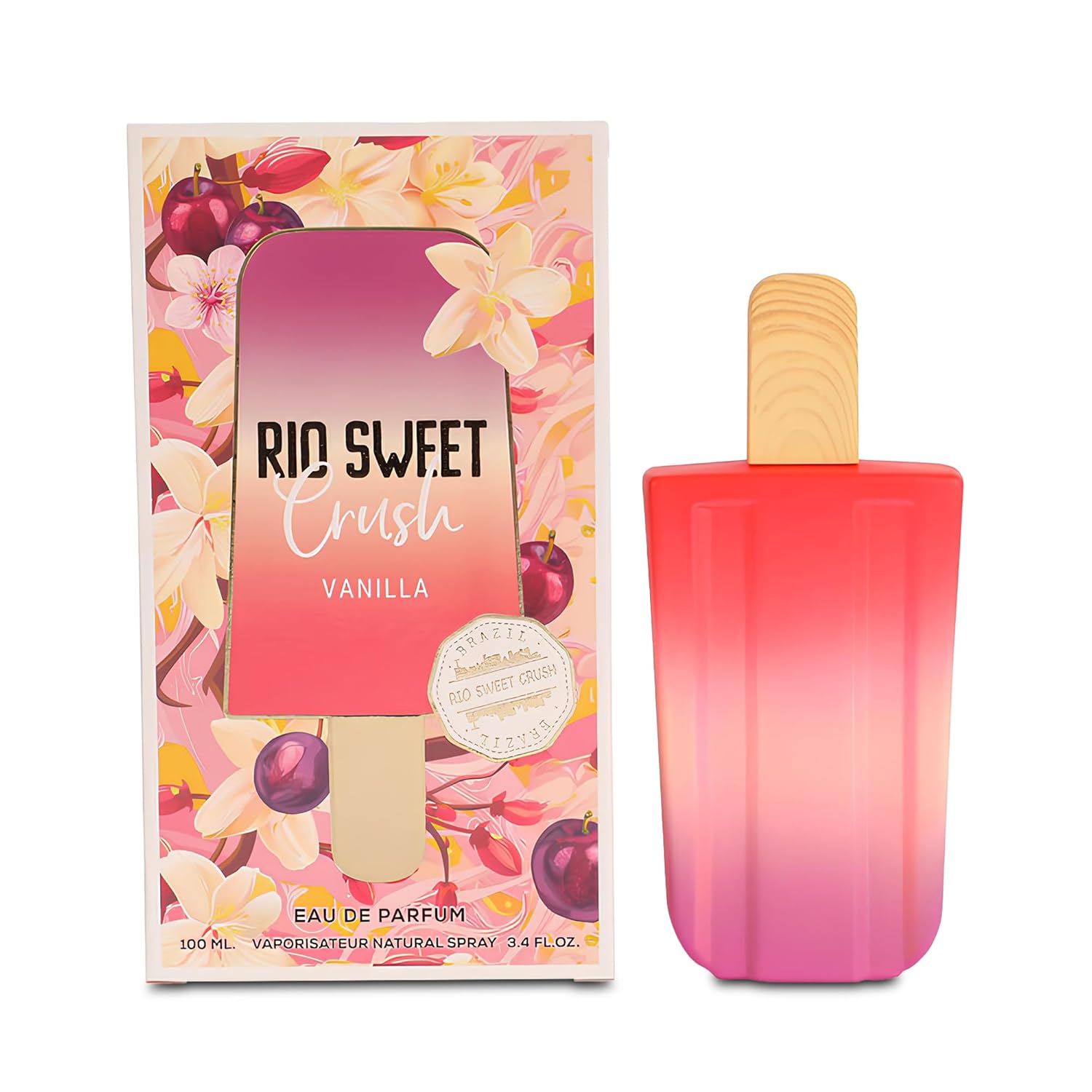Rio Sweet Crush Vanilla Eau de Parfum for Women - 100ml Floral & Fruity Perfume Withvanilla Toasted Macadamia Nut, Sea salt & White Chocolate Notes Long-Lasting Fragrance