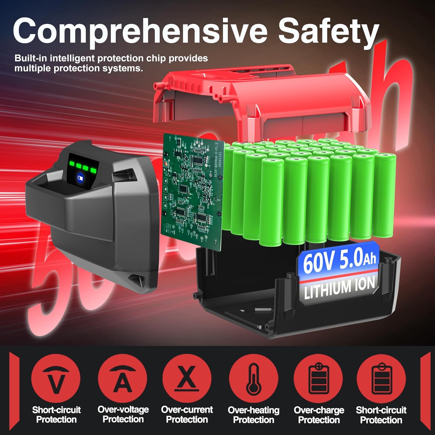 EOTTK Replacement for Toro 60V Battery 5.0Ah Compatible with Toro 60 Volt Flex-Force Max Lithium Ion Battery L108 88650