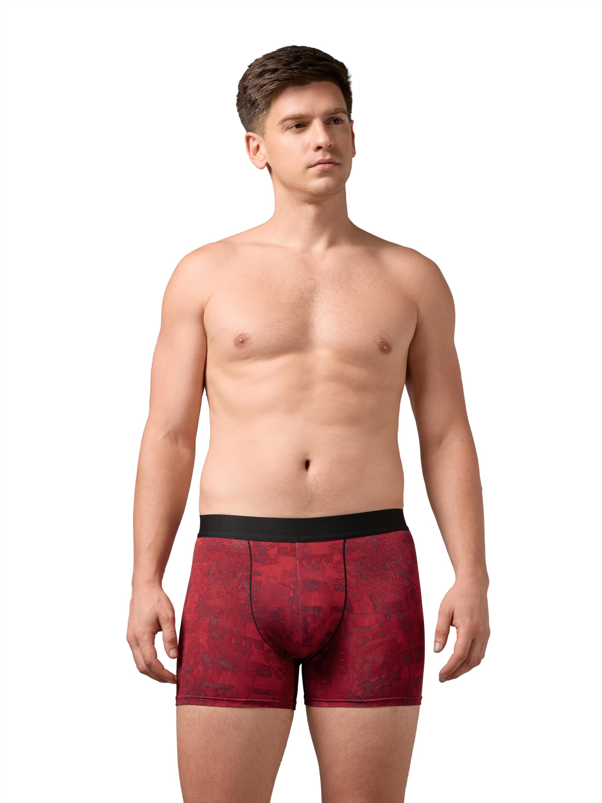 technosport Men's Colorblock Trunks Underwear with ElastoLITE 4 Way Stretch Lightweight Breathable Moisture Wicking Soft Anti Odour Anti Microbial UPF 50+ Comfort Fit Boxer Briefs Innerwear for Men-picture-18