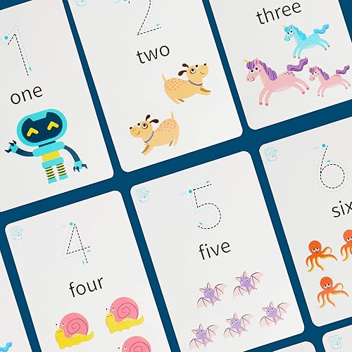 Miniatura 4 de 28 tarjetas de reconocimiento de letras, palabras, números, matemáticas, para jardín de infantes, preescolar, juguetes educativos RZKP-01 (número)