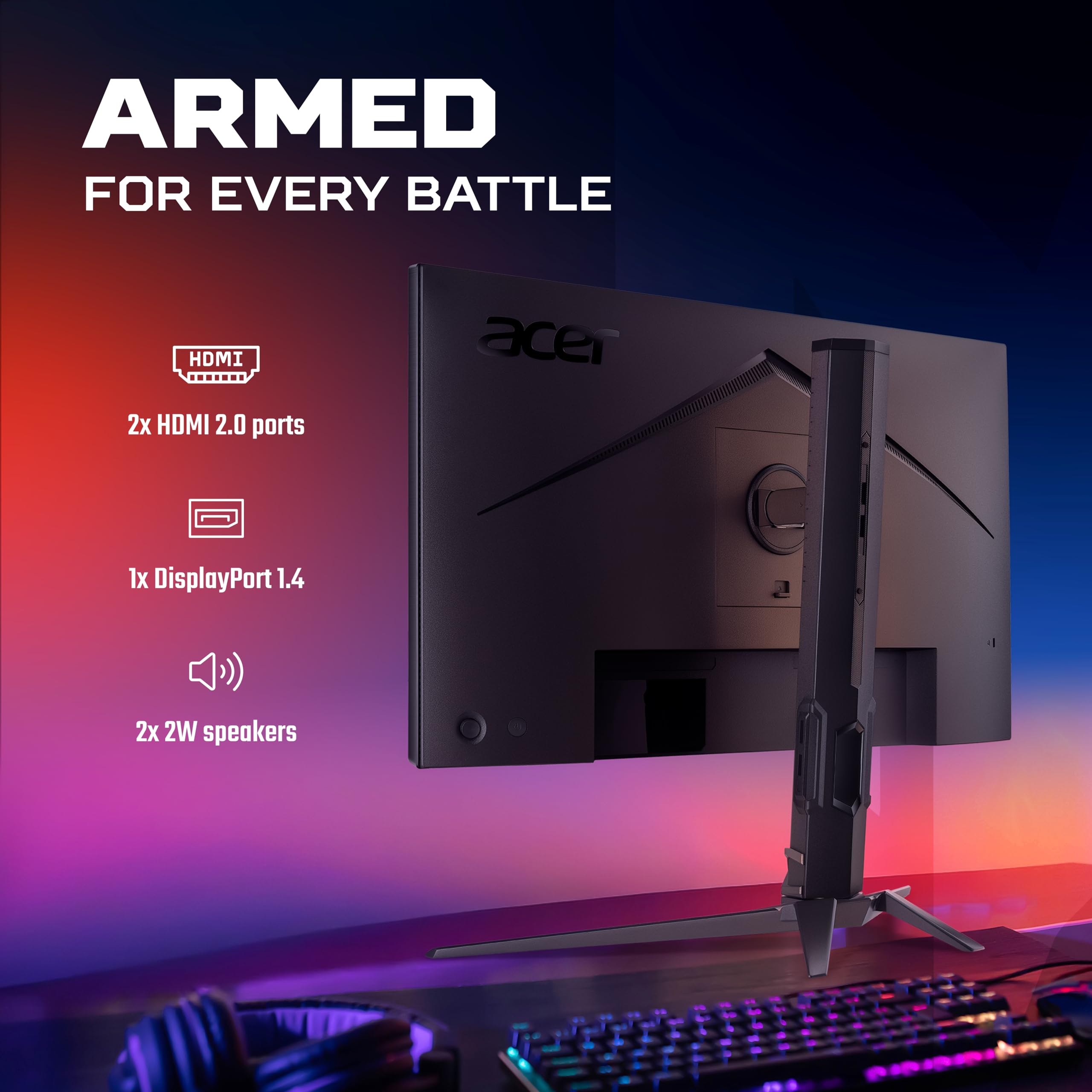 Predator XB253Q F3 24.5 Inch IPS FHD Gaming Monitor | 320Hz Refresh | 1 ms VRB | FreeSync Premium | sRGB 99%, HDR10 | ErgoStand Tilt/Swivel/Height | 2×HDMI 2.0 + DP 1.4 | Eye Care | Dual Speakers — Amazon image 4