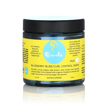 Curls Blueberry Bliss Control Paste - 4 fl oz, For Wavy, Curly, and Coily Hair Types, Smoothes Out and Slicks Down Edges, Tames Frizz & Adds Sheen
