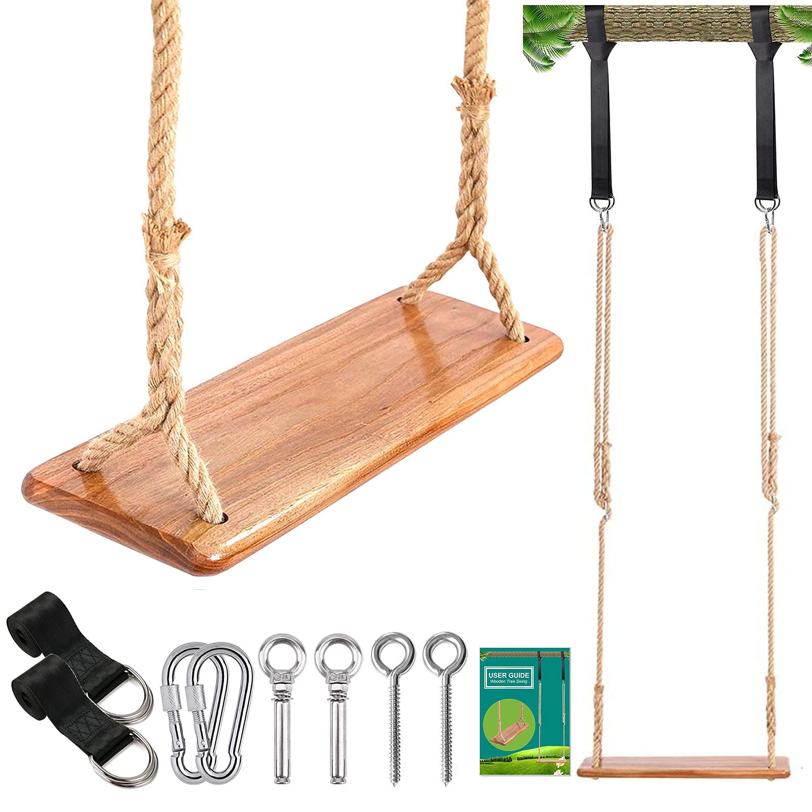 Buy Tree Swing Seat, Yamyshine Wooden Swing Sets for Backyard Discovery