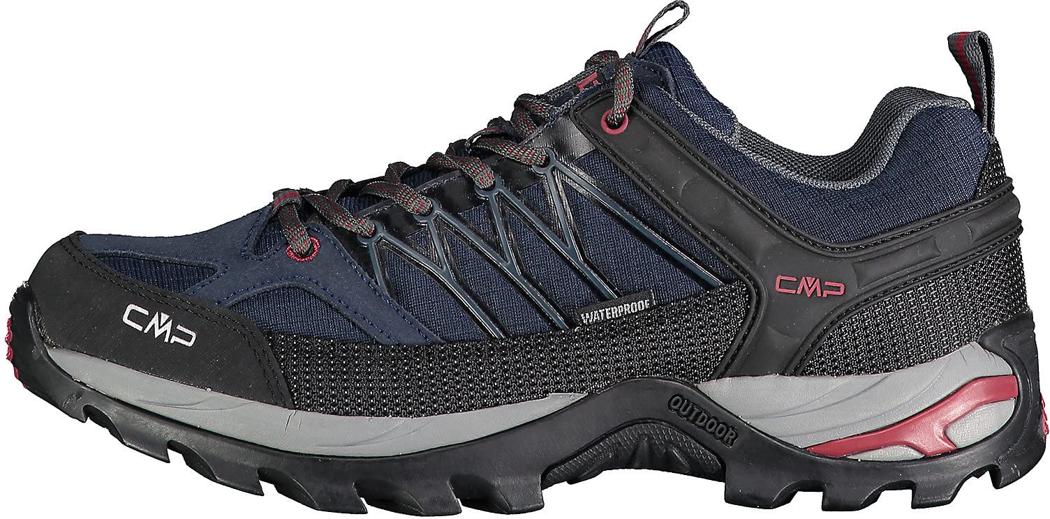 Cmp Mężczyźni Rigel Low Trekking Buty, Czarny/Niebieski, 44 EU