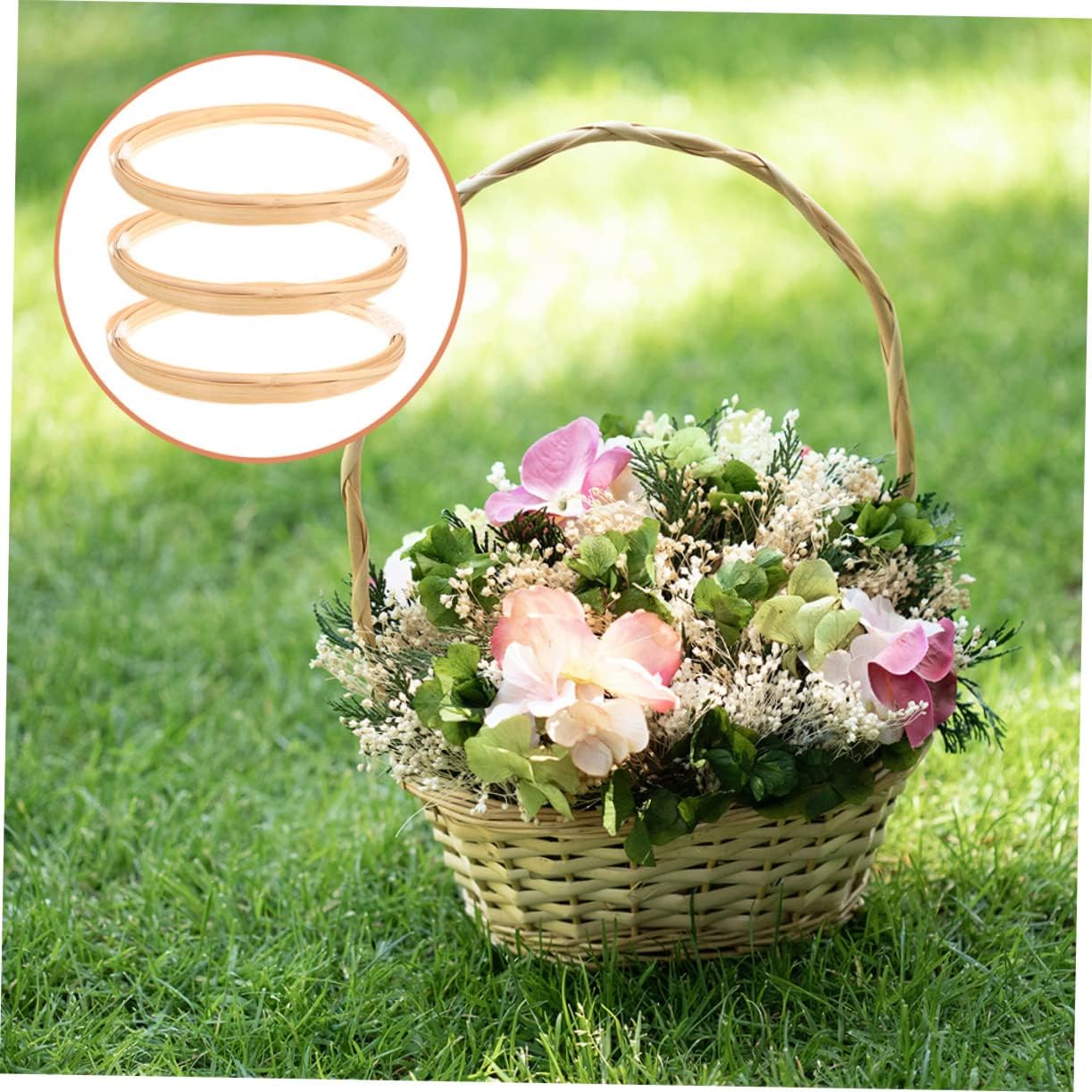 ERINGOGO 3 Rolls Weaving Strips for DIY Crafts Decorative Basket Making Supplies Total for Flower Baskets and Furniture Projects