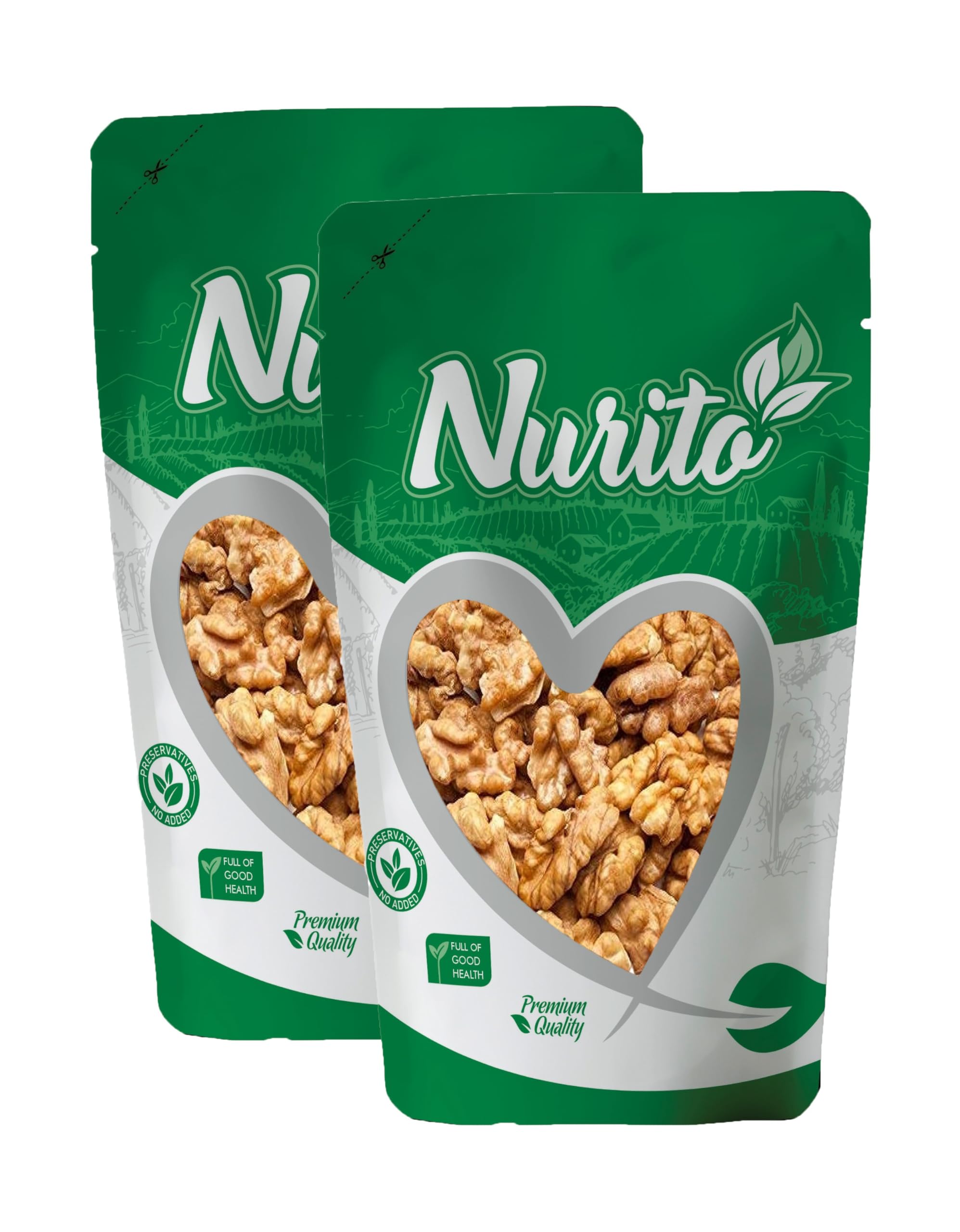 Nurito Kashmiri Walnut Kernels 400 Grams (200 Grams X 2) – Akhrotgiri | Rich in Proteins and Antioxidants – Supports Brain Health , Enhances Memory, Boosts Mood, Supports Heart Function, Improves Skin Texture – Perfect for Kids, Adults, and Fitness Enthusiasts