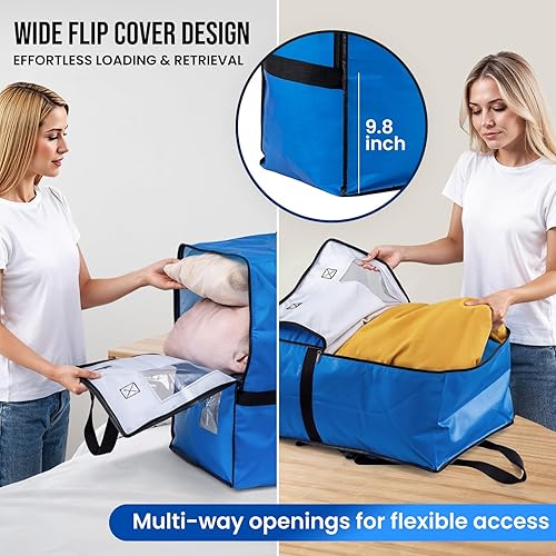 Miniatura 2 de TAILI Paquete de 2 Bolsas de Mudanza Azules con Correas de Mochila Ajustables, Suministros para Mudanzas, Alternativa a Cajas de Mudanza, Bolsas de