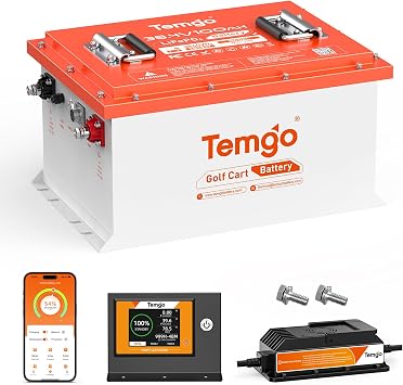 TEMGO Metal Case 36V 38.4V 100Ah LiFePO4 Lithium Golf Cart Battery