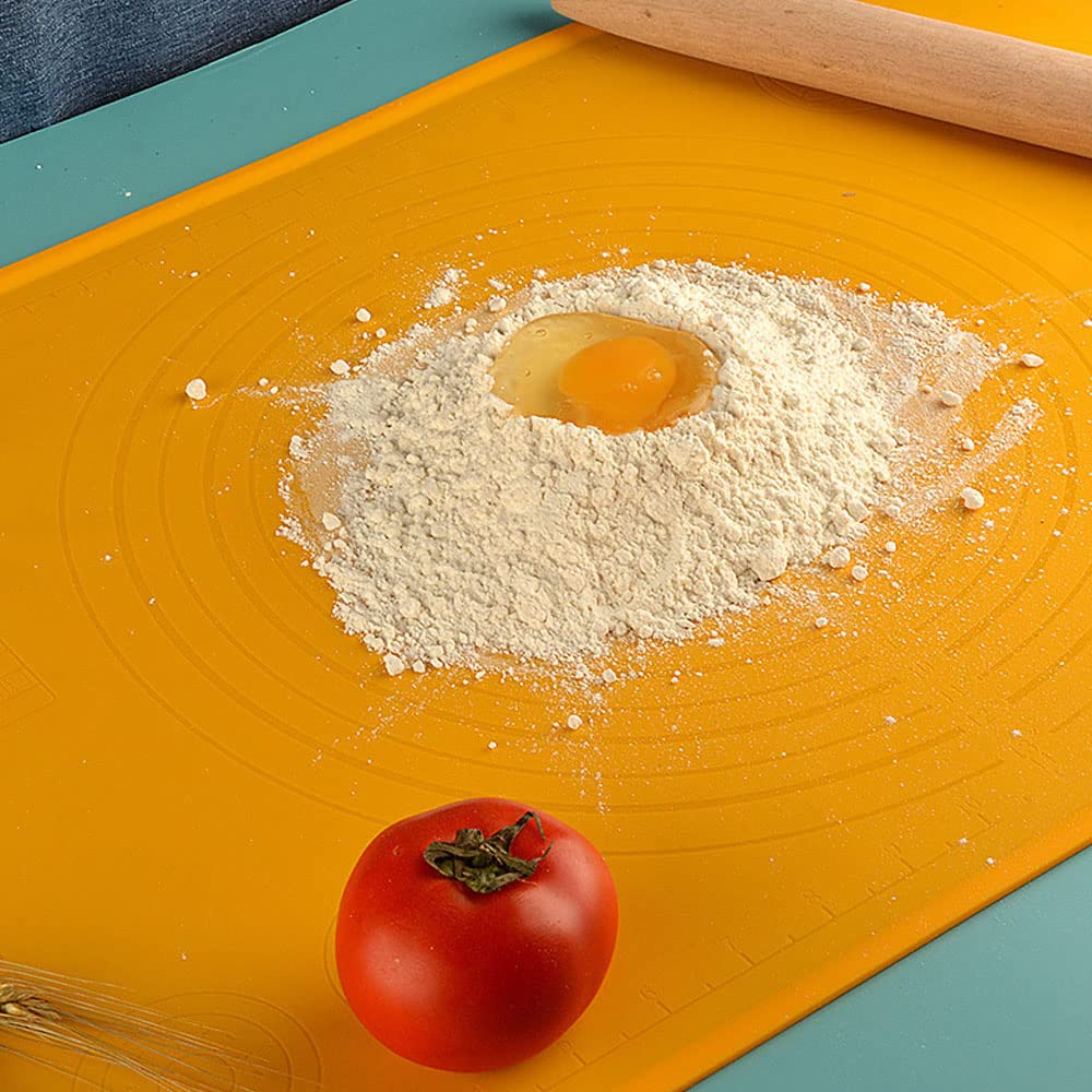 Tapis en Silicone pour La Cuisson Tapis De Pâtisserie Antiadhésif, Tapis De Pâte Extra Large avec Fonction De Mesure, Convient pour La Pizza, Les Pâtes, Le Pain