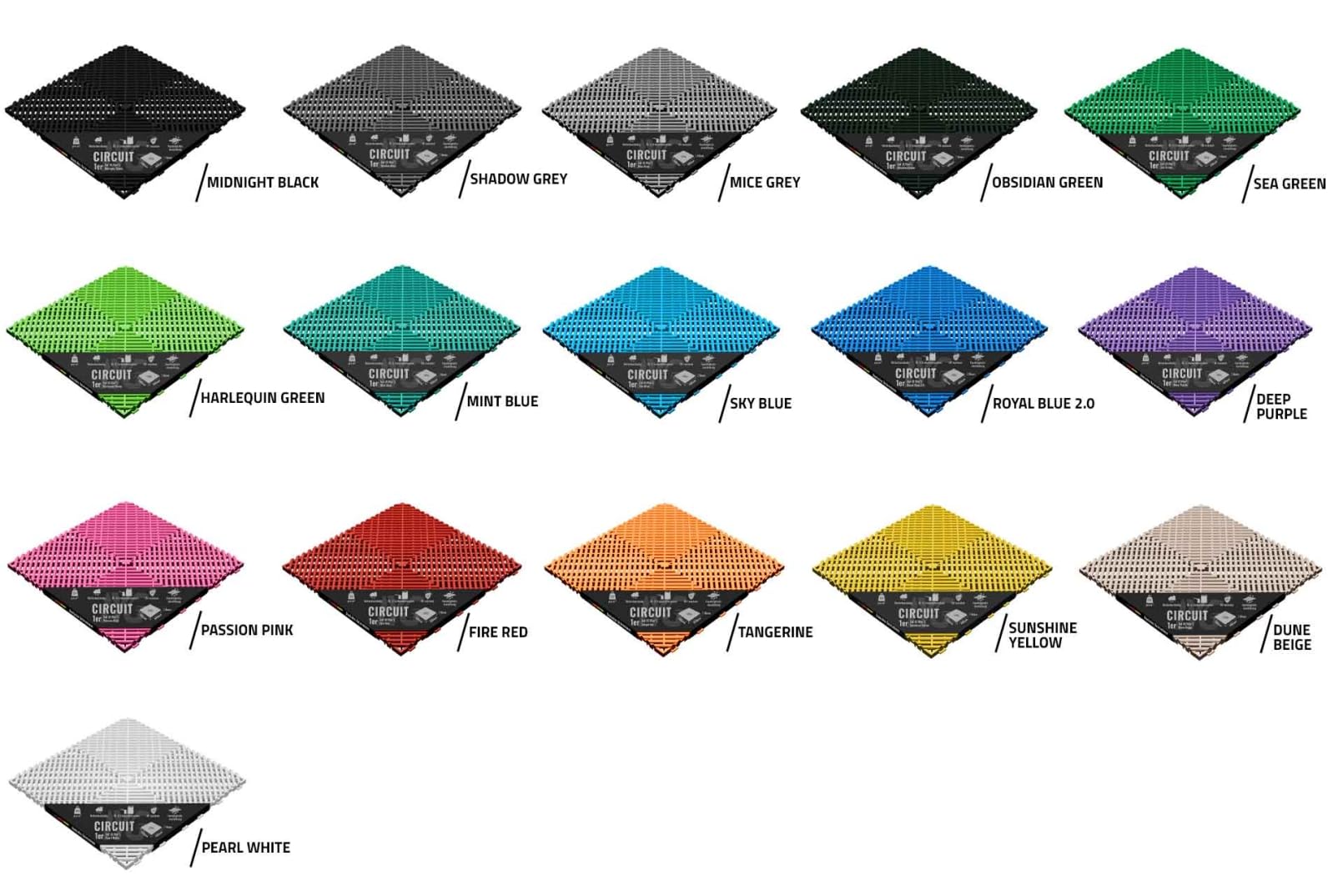 IYG Floor - Garagenboden Belag Fliesen Garagen Boden Matten Werkstatt Kunststoff Belag Werkstattboden Klickfliesen Platte Garage Tile (Midnight Black, 10 Stück)