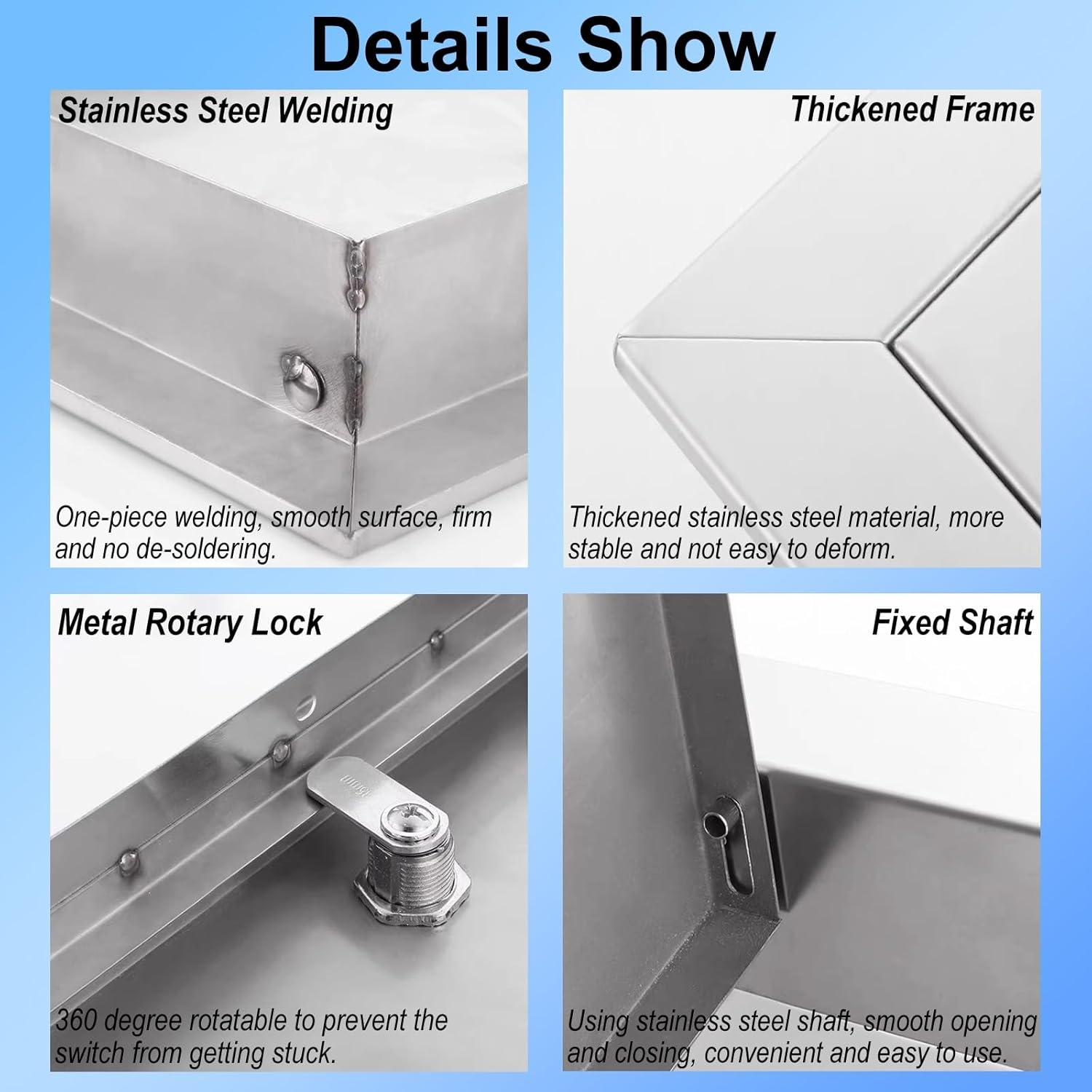 Stainless Steel Access Panel with Rotary Lock - Waterproof Inspection Door for Easy Maintenance and Installation(18x24in)