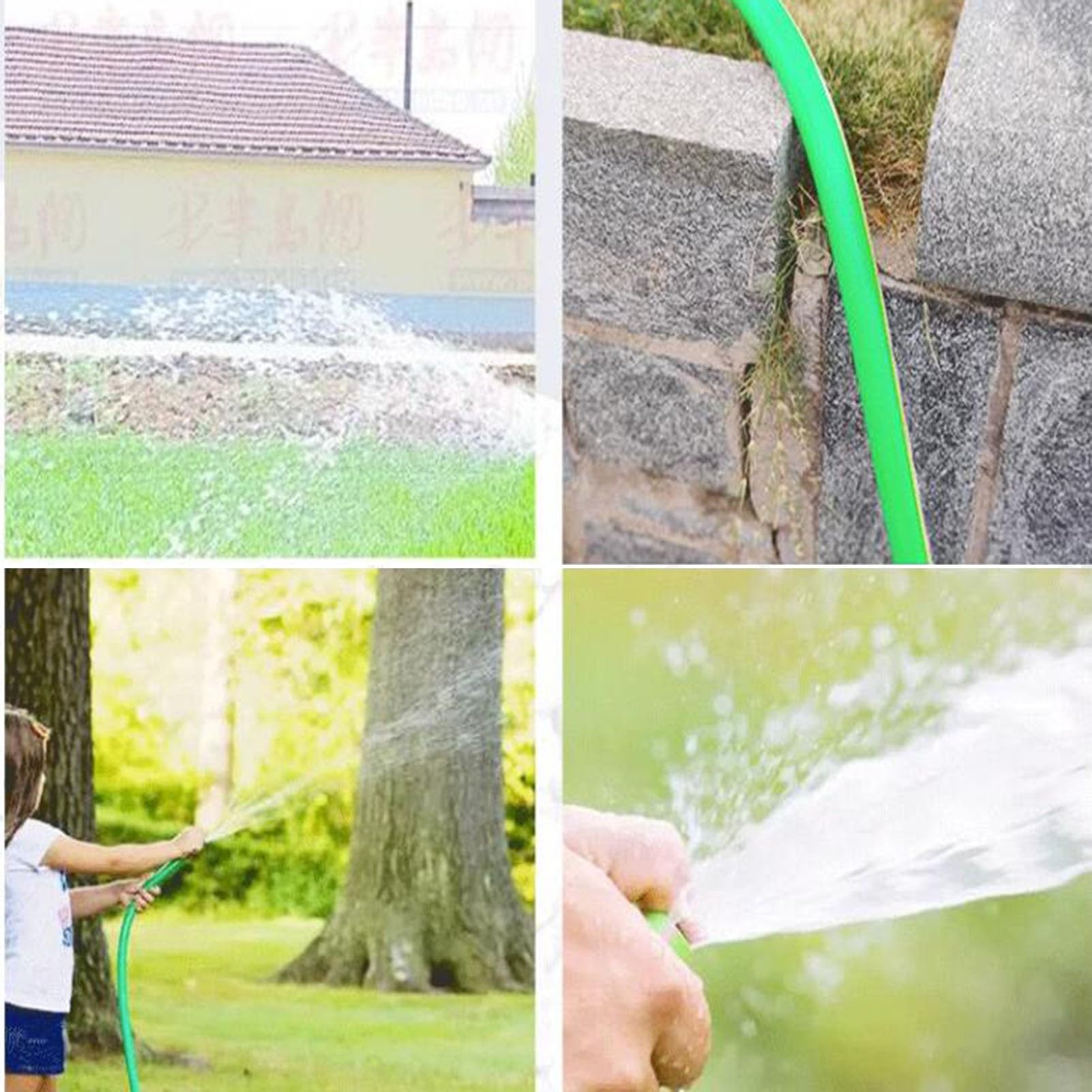 Manguera de riego， Manguera de jardín reforzada de 1/2 "y 16mm, tubería de PVC de construcción de 3 capas, césped for riego de jardinería, tubería de riego de plástico Flexible sin torceduras(5m)