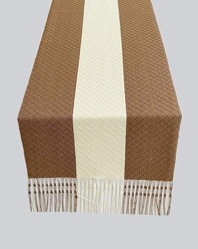 Miniatura 9 de Rilassato Camino de mesa tejido a rayas con borlas para decoración de mesa de comedor de estilo bohemio para boda, despedida de soltera, casa rural