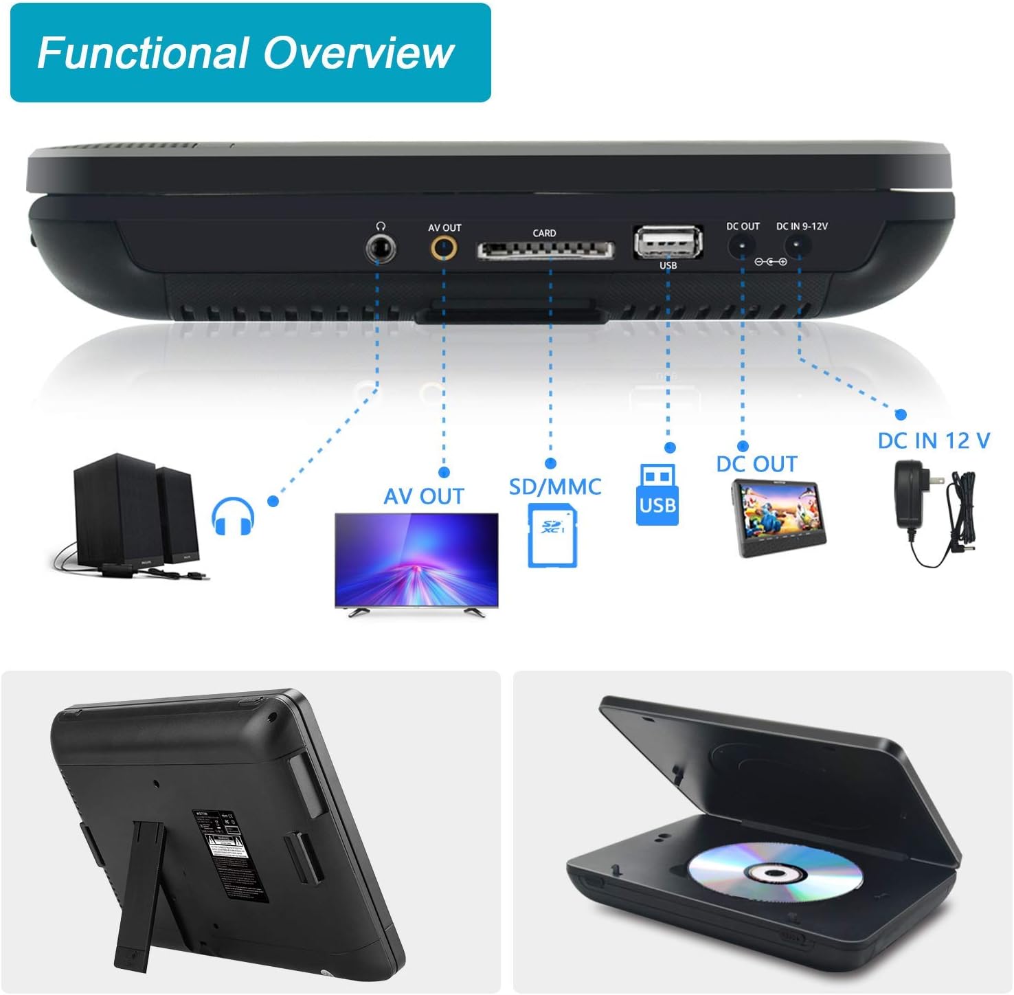 Get Popular Offer WONNIE 10.5'' Car Dual DVD Player Portable Kids Headrest CD Players, Two Mounting Brackets Built-in 5 Hours Rechargeable Battery Great for Family Travel ( 1 Player+1 Monitor ) One-Day Sale: Up to 50% Off WONNIE 10.5'' Car Dual DVD Player Portable Kids Headrest CD Players, Two Mounting Brackets Built-in 5 Hours Rechargeable Battery Great for Family Travel ( 1 Player+1 Monitor )