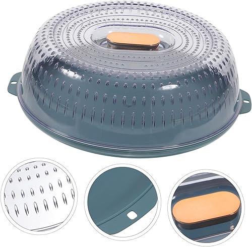 Miniatura 2 de UPKOCH Cubierta transpirable para verduras, bandeja transparente de plástico, cubierta de salpicaduras de microondas, cubierta de alimentos, caja de