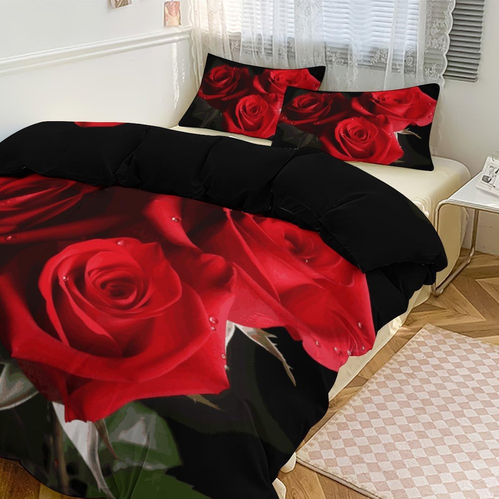 Housse de couette pour grand lit anti-transpiration avec fermeture éclair pratique