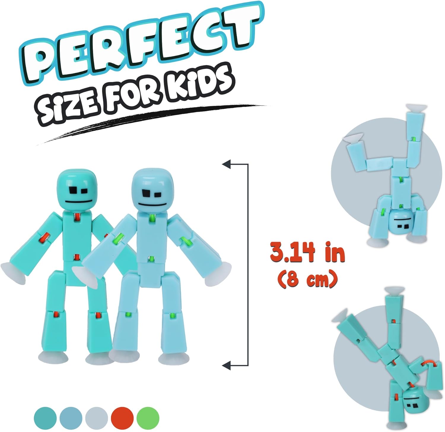 Zing Stikbot 8 Pack - Pastel Special : Collectable Figures, Create Stop Motion Animation, for Ages 4 and Up