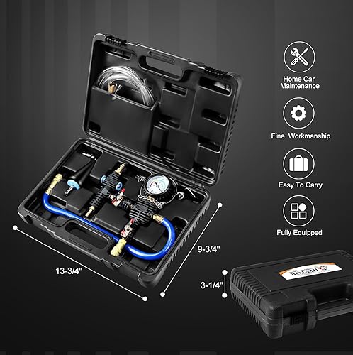 Miniatura 8 de JIFETOR Kit de herramientas de recarga de refrigerante para radiador de purga al vacío, tanque de agua universal para automóvil, juego de llenado de
