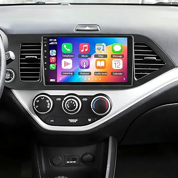 Car Stereo Radio Compatible for Kia Picanto 2011-2016 with Carplay Android Auto GPS Navigation 9in Touchscreen Car Radio Player with Bluetooth WiFi FM/RDS SWC Mirror Link + Backup Camera