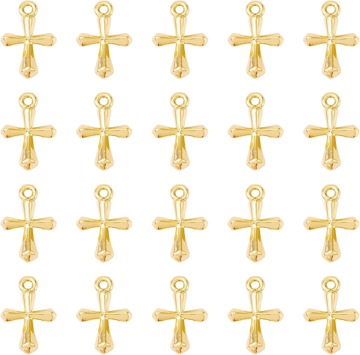 Pandahall 20Pcs 18K Real Gold Plated Cross Charms Tiny Brass Crucifix Cross Pendants Metal Cross Dangle Charms for Easter Necklace Earrings Keychains Jewelry Making - Image 7