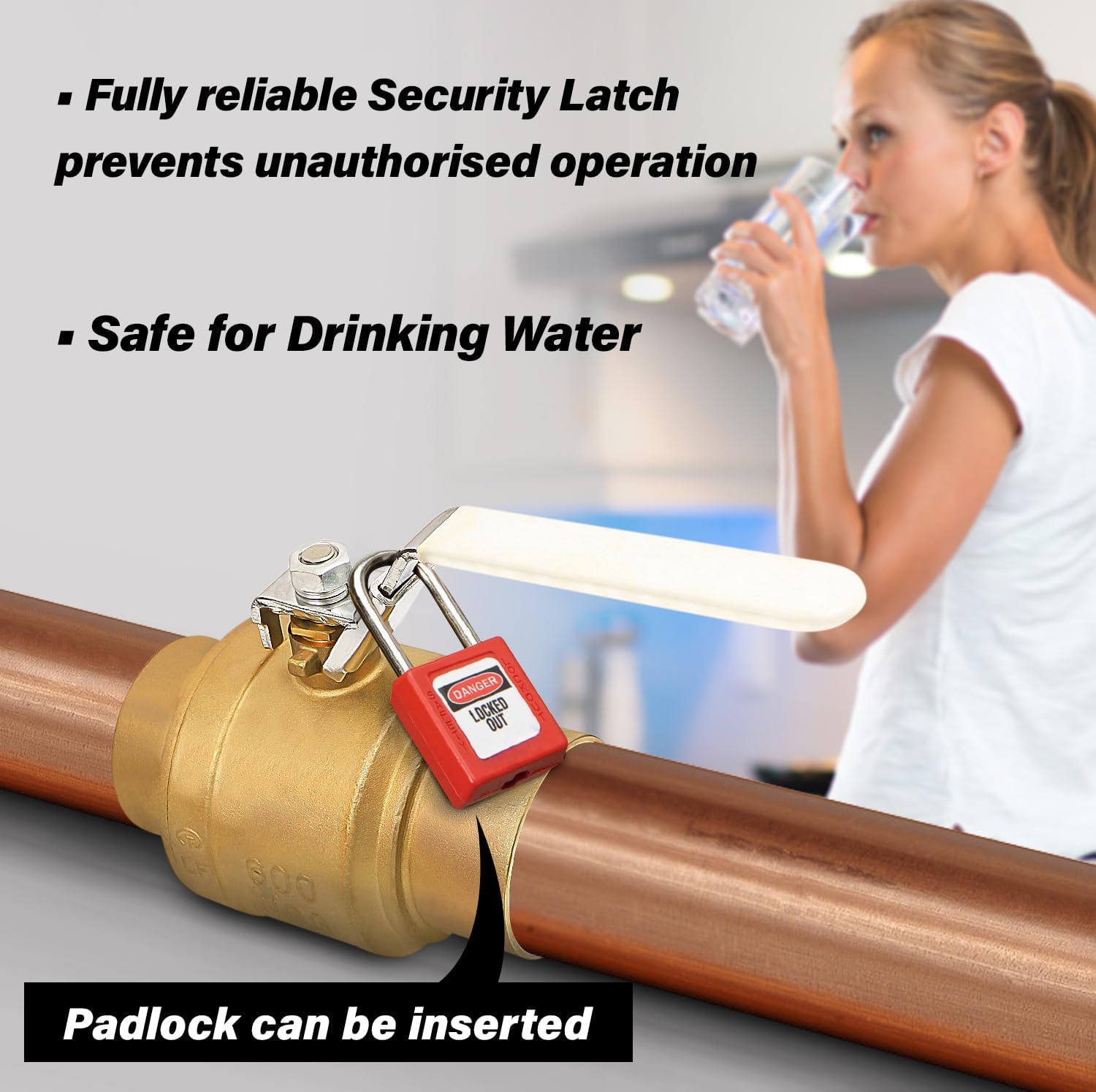 Midline Valve 832C334-NL-5-L Premium Full Port Ball Valve with Lock Handle, Brass, 1-1/2 in. SWT x 1-1/2 in. SWT (5 Pack)