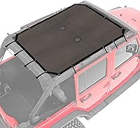 Vista 9 de Parasol para Jeep Wrangler JKU 2007-2018 de malla de longitud completa de 4 puertas, JK Unlimited, Sport, Sport S, Sahara, Rubicon, parasol de red